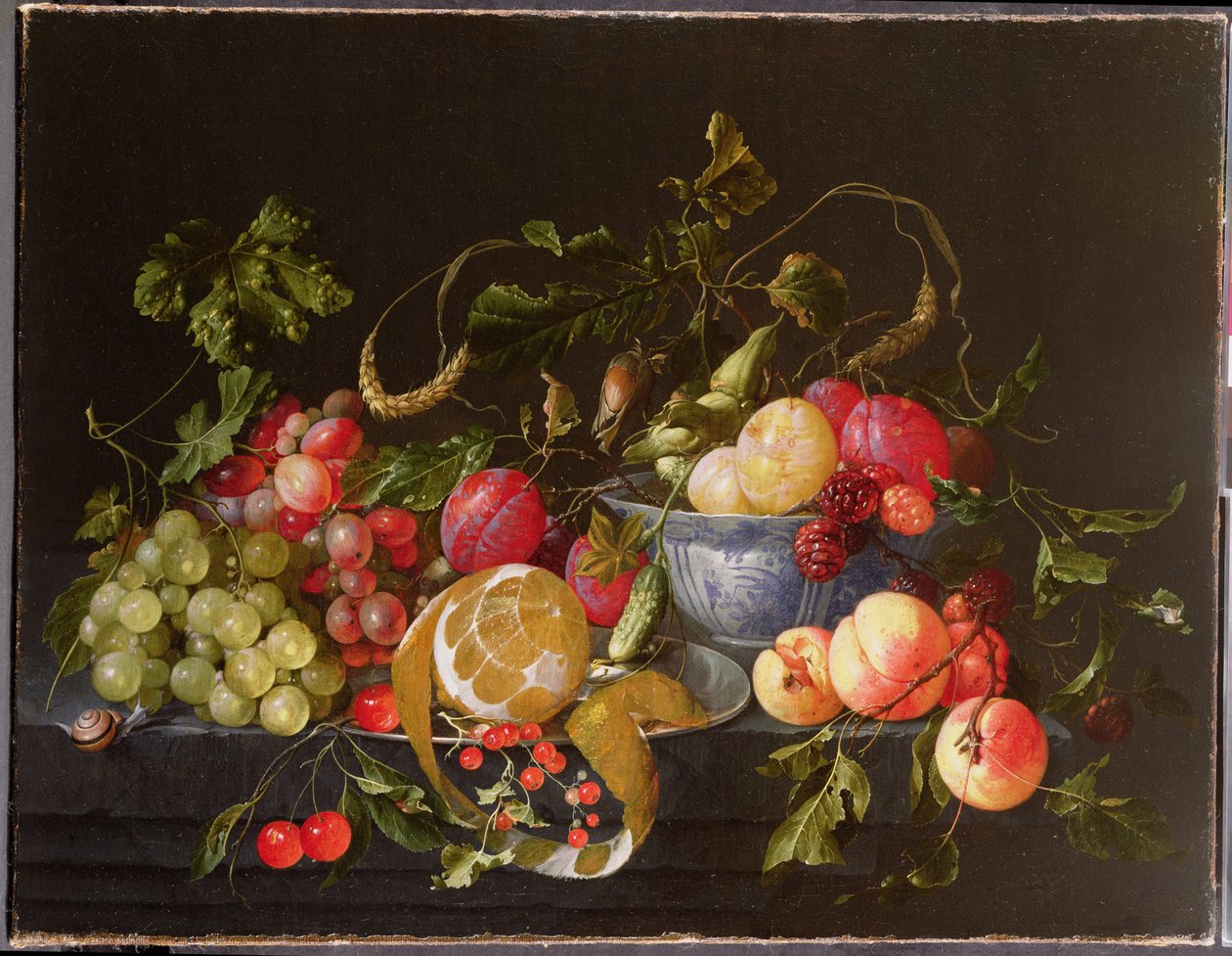 Una naturaleza muerta de frutas de Cornelis de Heem