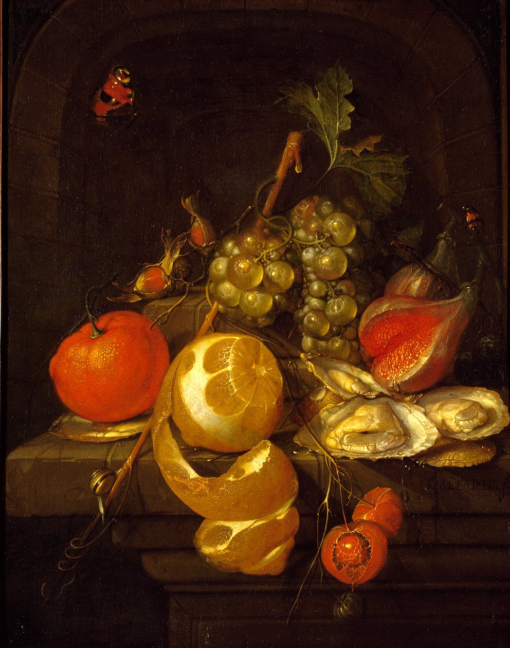 Naturaleza Muerta con Frutas y Ostras, mediados de la década de 1650 de Cornelis de Heem
