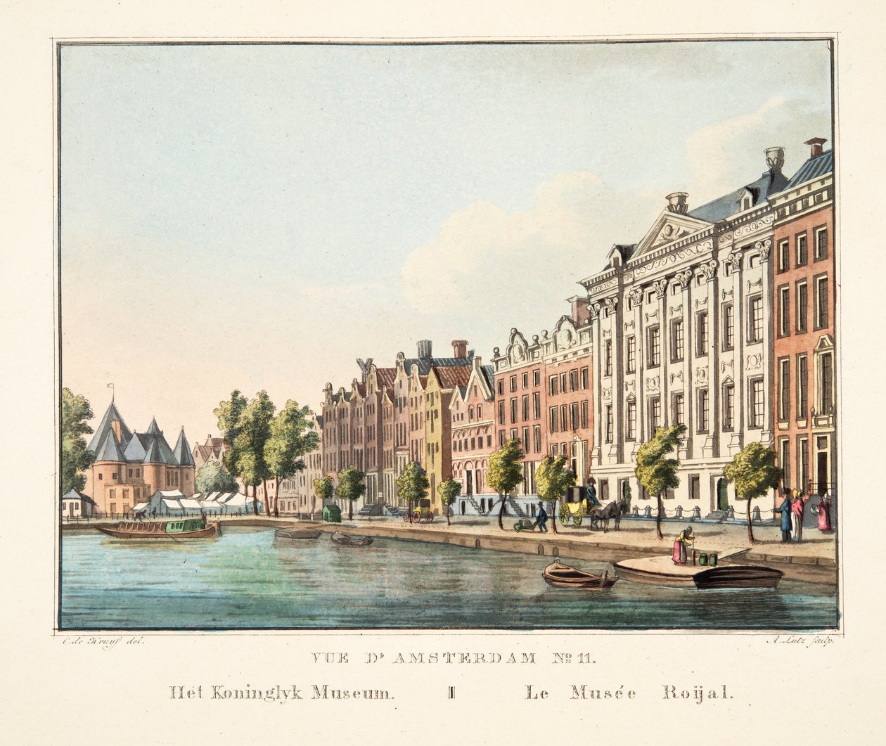 Vista de Ámsterdam No.11. El Museo Real, 1825 de Cornelis de Kruyff