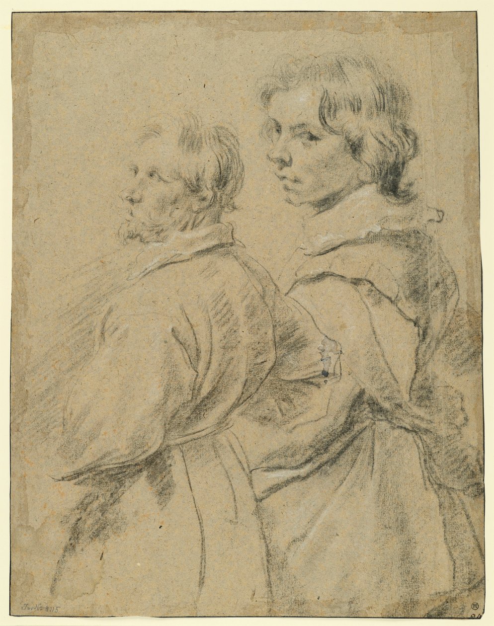 Estudio de retrato de un hombre mayor y un hombre más joven de Cornelis de Vos