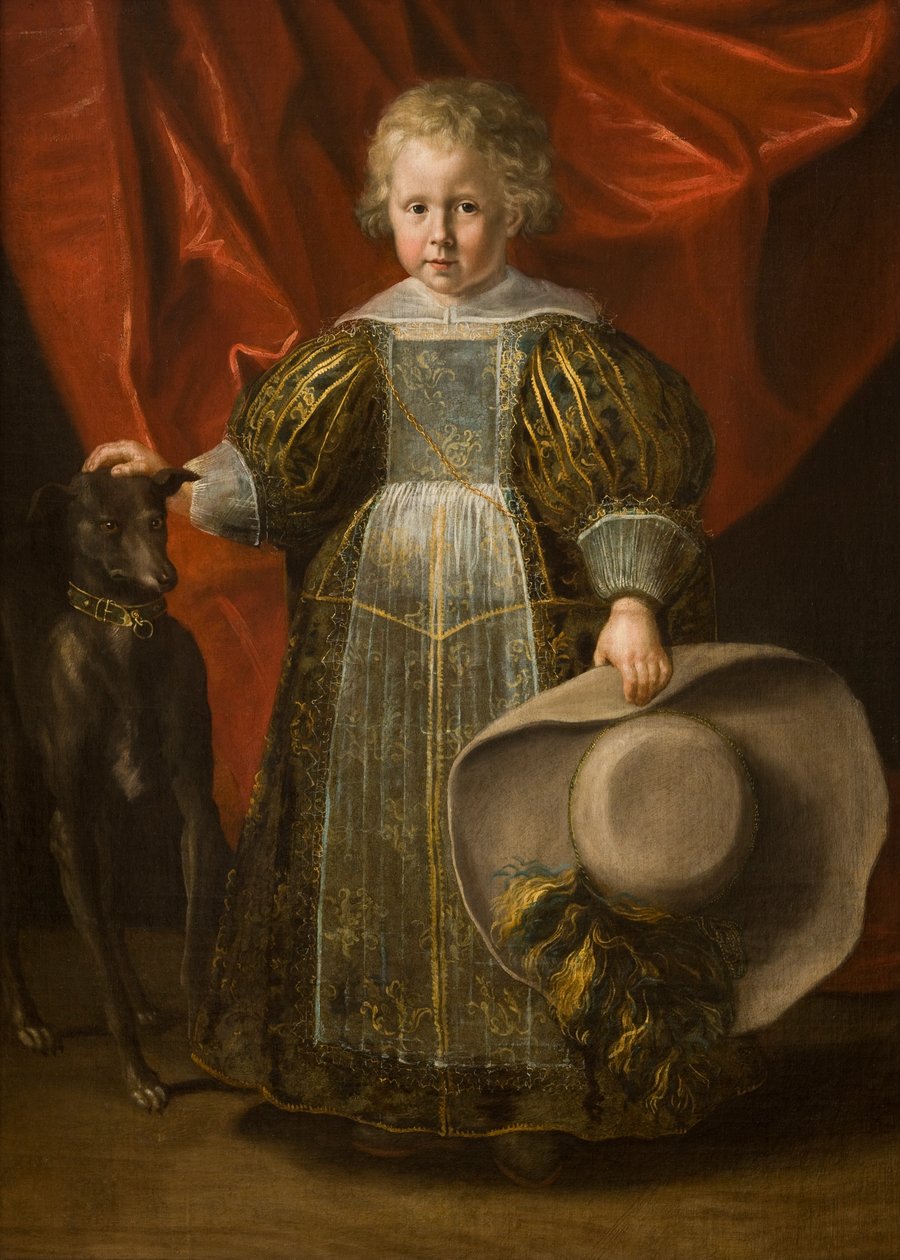 Retrato de niño con perro, c.1620 (óleo sobre lienzo) de Cornelis de Vos