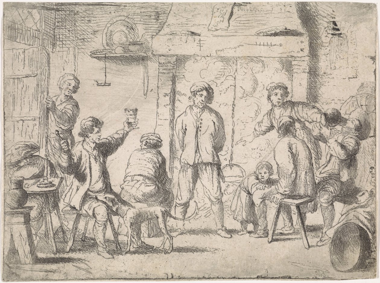 Granjeros en una posada Escenas de género (título de la serie) de Cornelis de Wael