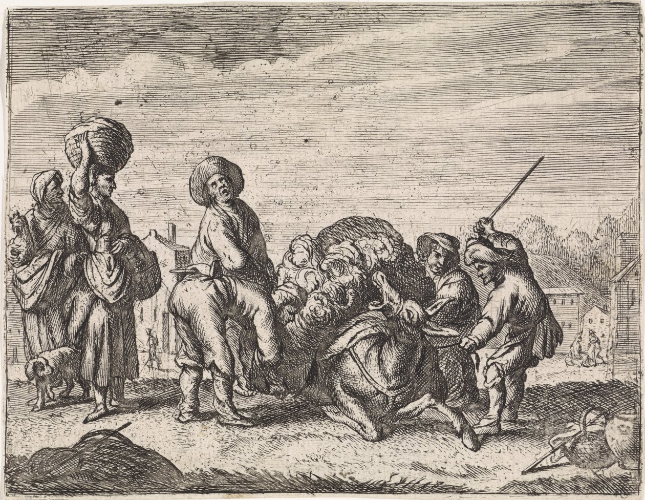 El burro rebuznando Escenas de género (título de la serie) de Cornelis de Wael