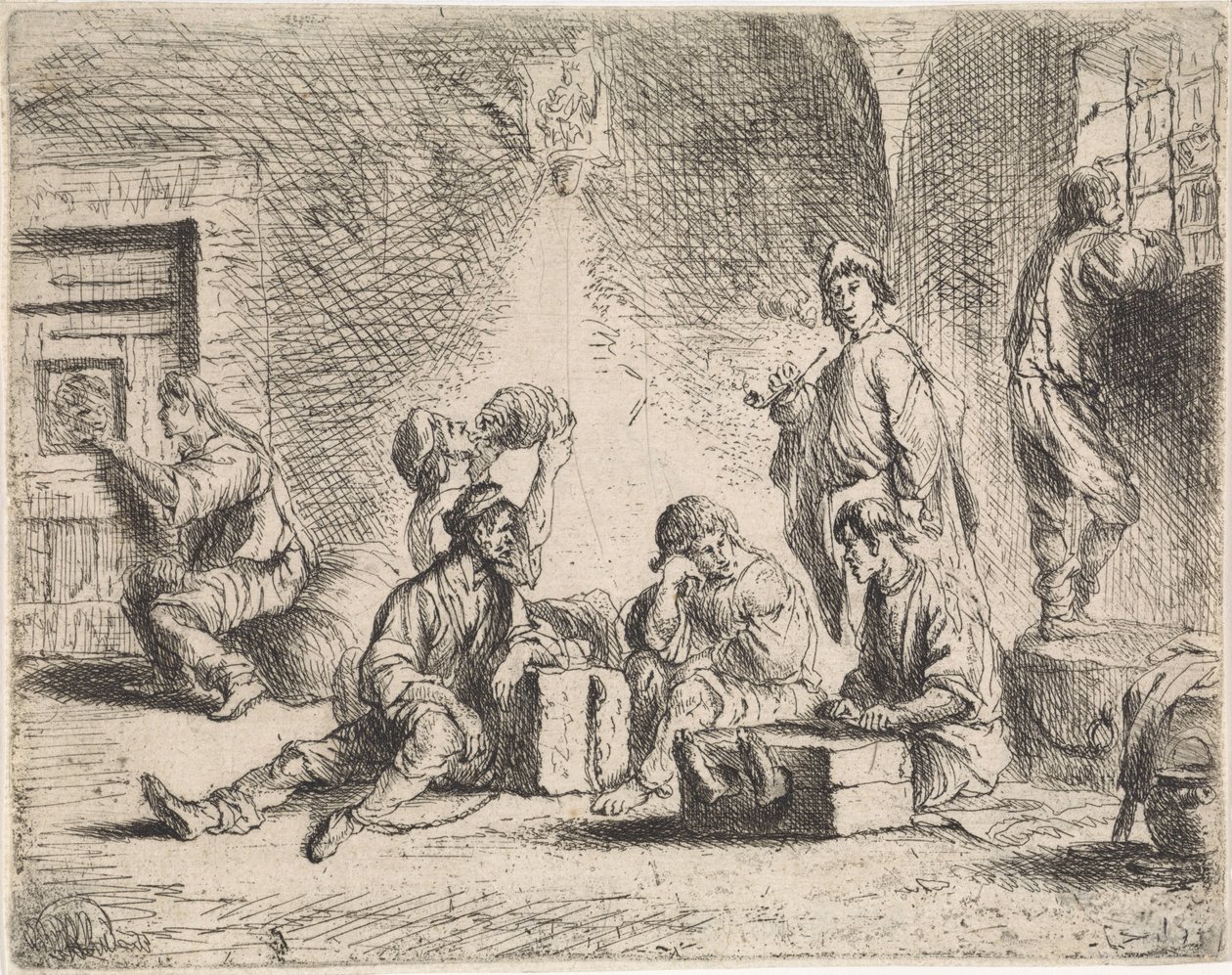 Prisioneros en la mazmorra Escenas de género (título de la serie) de Cornelis de Wael