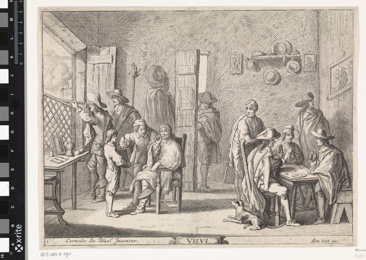 Visión Visvs (título sobre el objeto) Cinco sentidos (título de la serie) de Cornelis de Wael