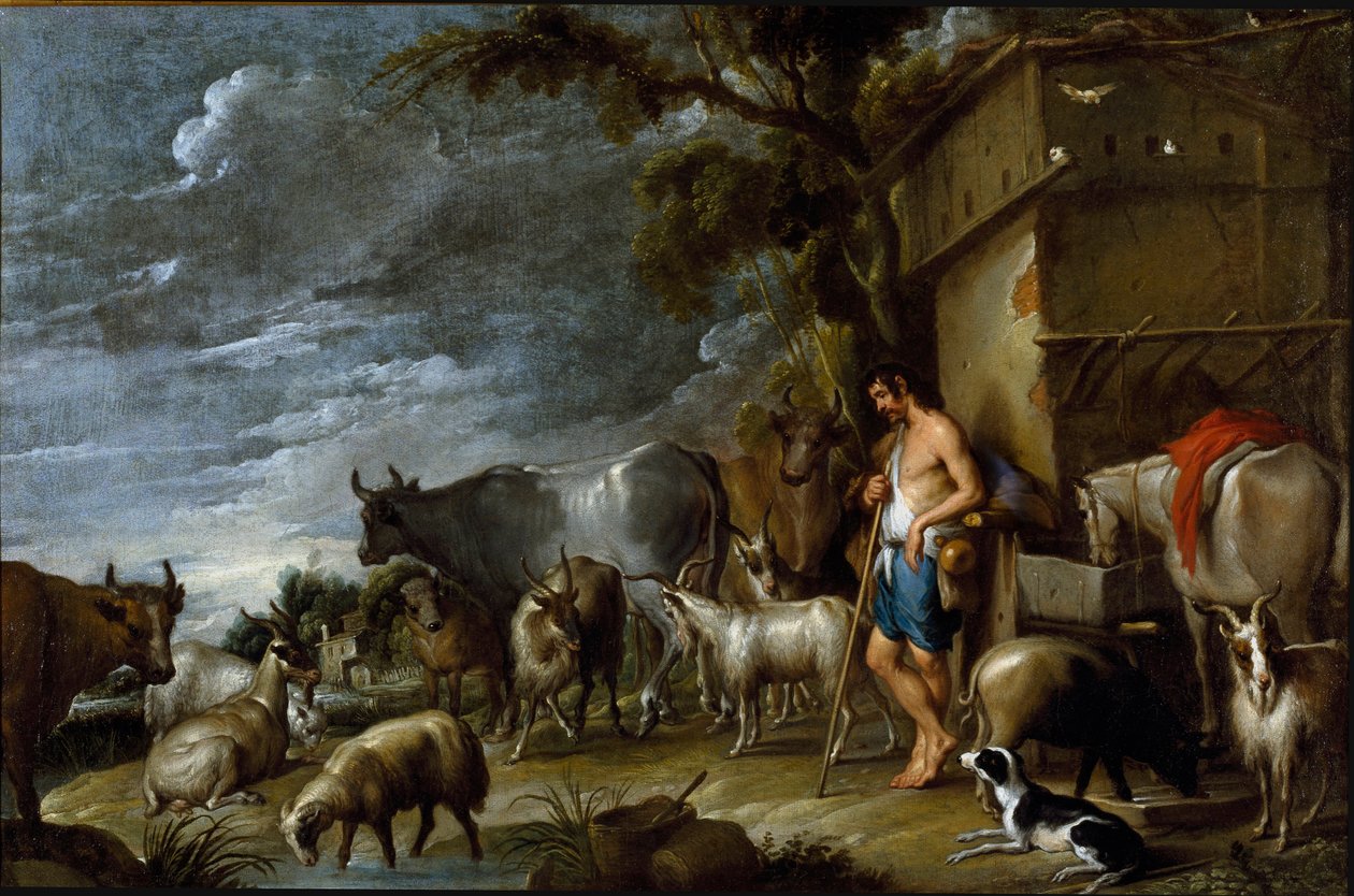 La historia del hijo pródigo: el guardián de los cerdos. de Cornelis de Wael