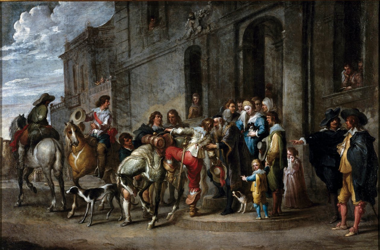 Parábola de la Biblia: La partida del hijo pródigo de Cornelis de Wael