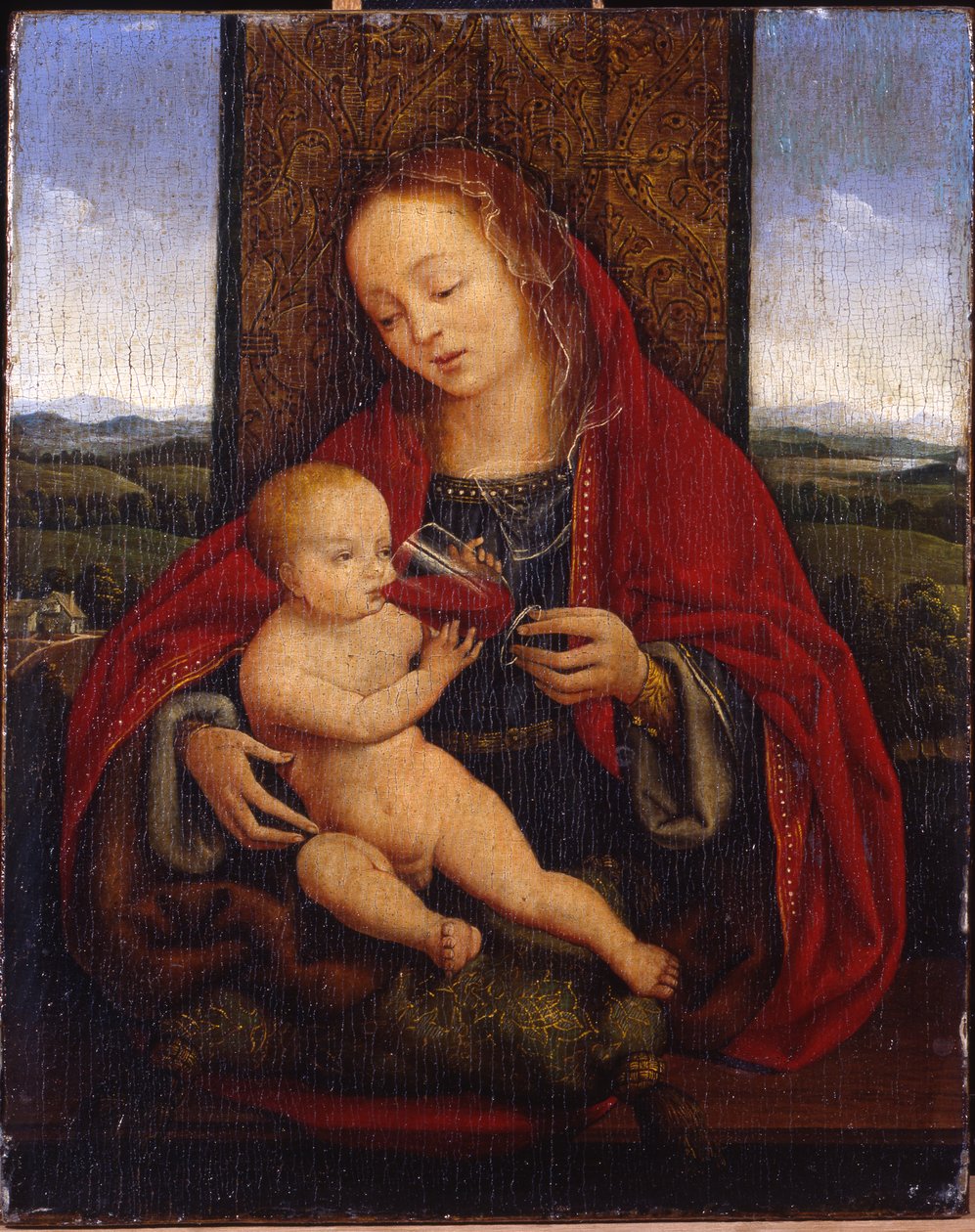La Madonna y el Niño entronizados de Cornelis van Cleve