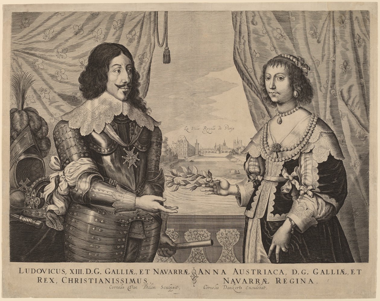 Rey Luis XIII de Francia y Ana de Austria de Cornelis van Dalen I