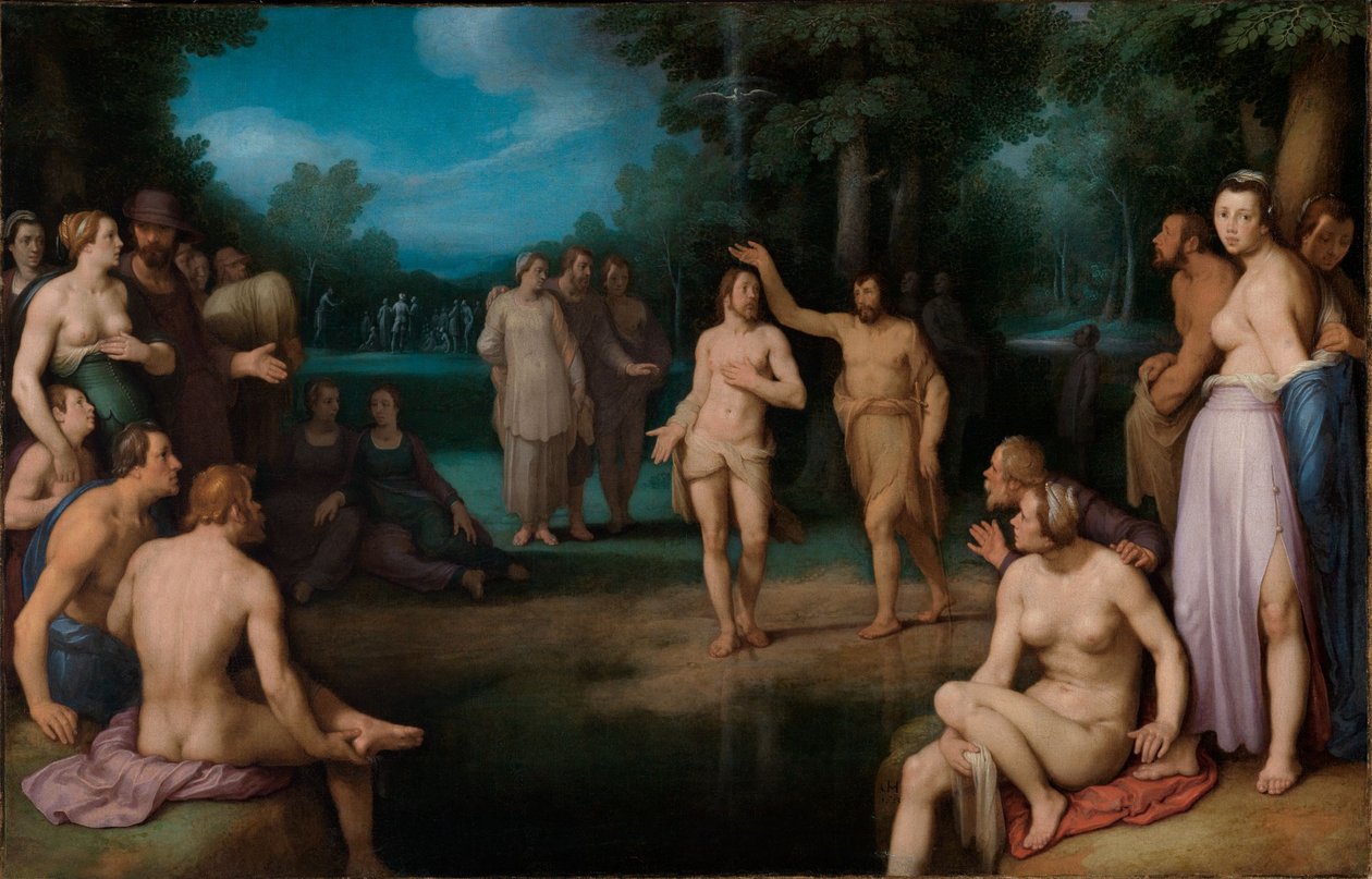 Alemán: Taufe Christi Bautismo de Cristo de Cornelis van Haarlem