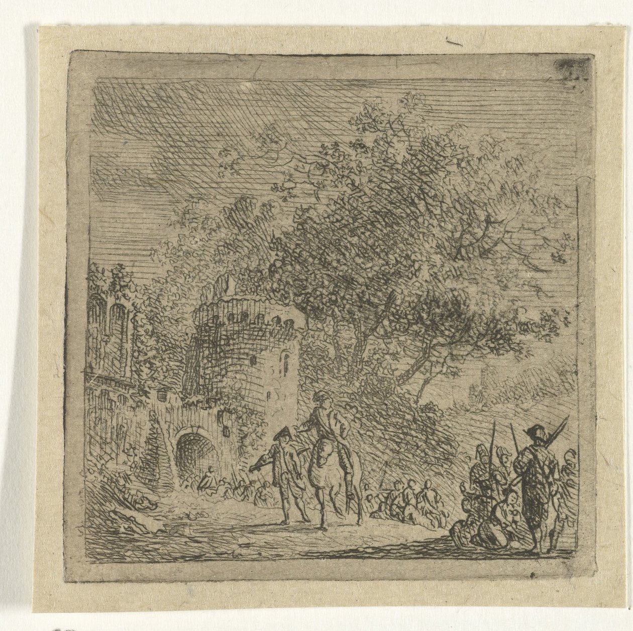 Soldados en una puerta de Cornelis van Hardenbergh