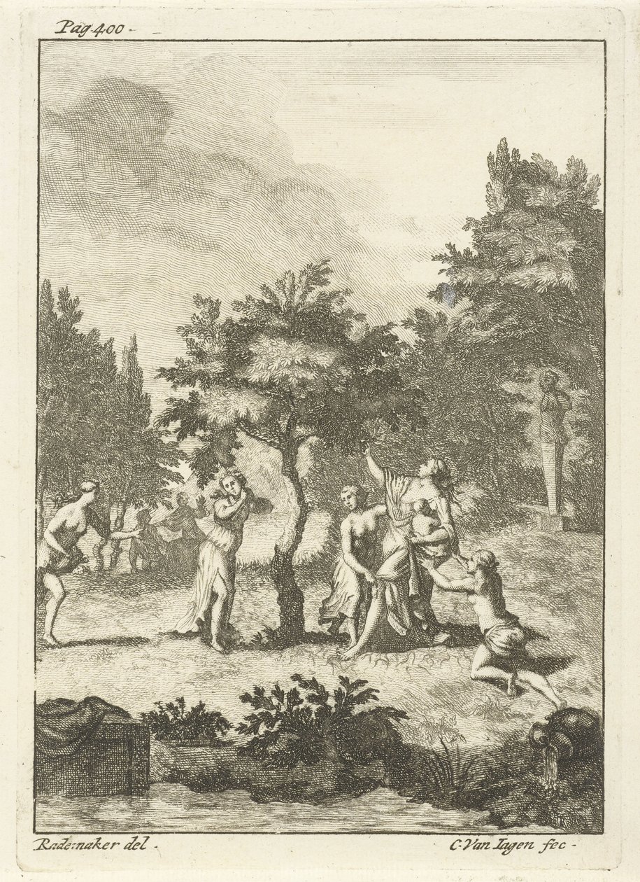 Ninfas debajo del árbol de Cornelis van Jagen
