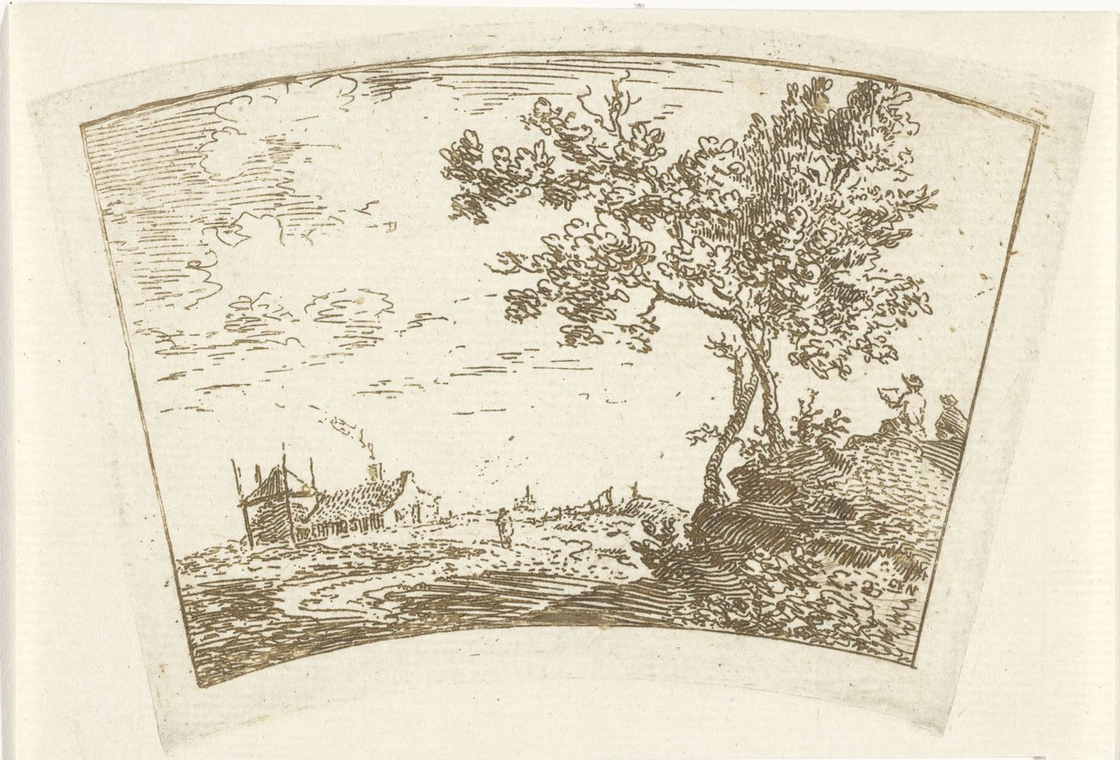 paisaje con una granja de Cornelis van Noorde
