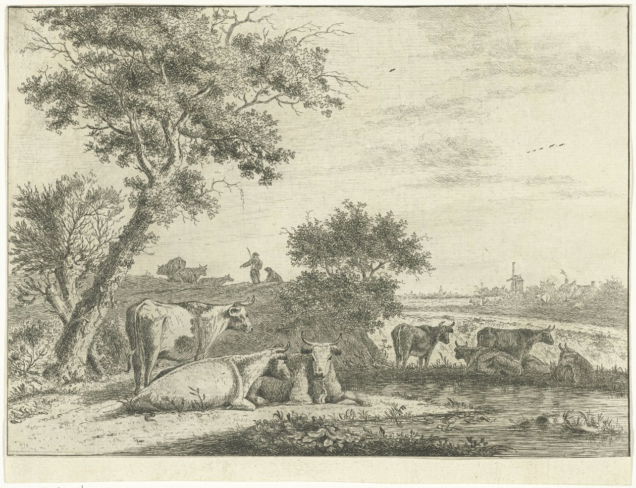 paisaje con vacas de Cornelis van Noorde
