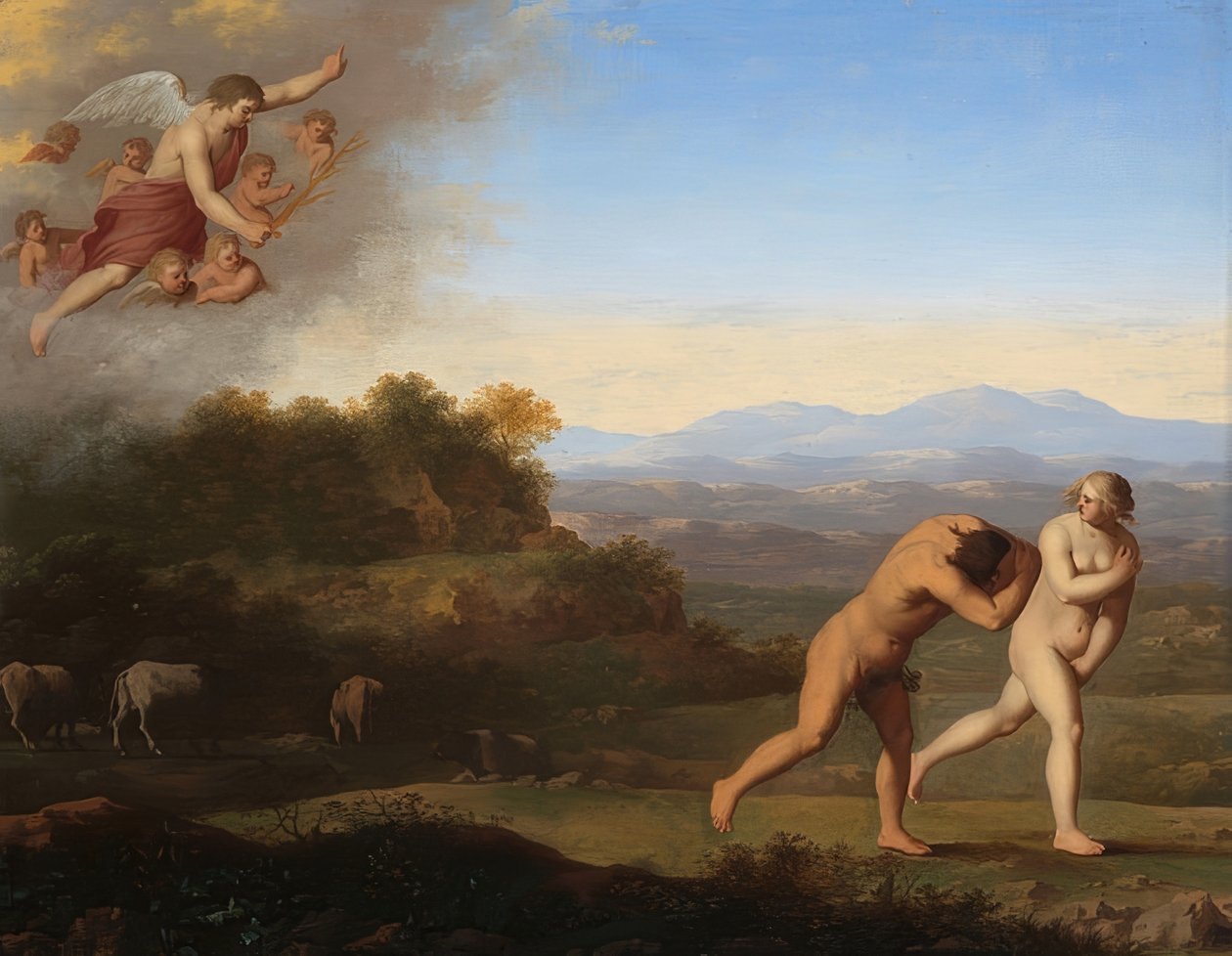 La expulsión del paraíso de Cornelis van Poelenburch