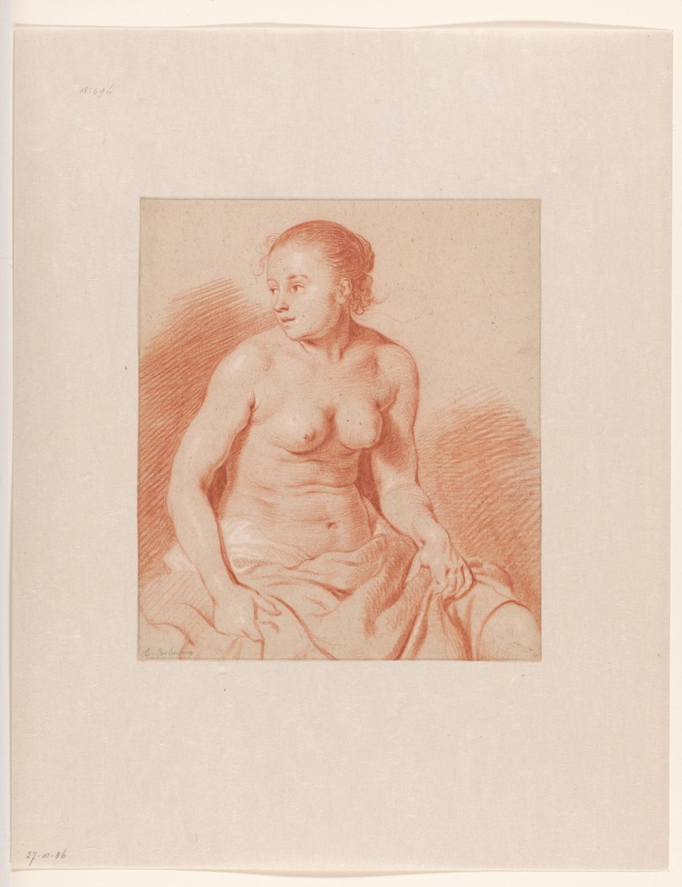 Desnudo femenino sentado de Cornelis van Poelenburch