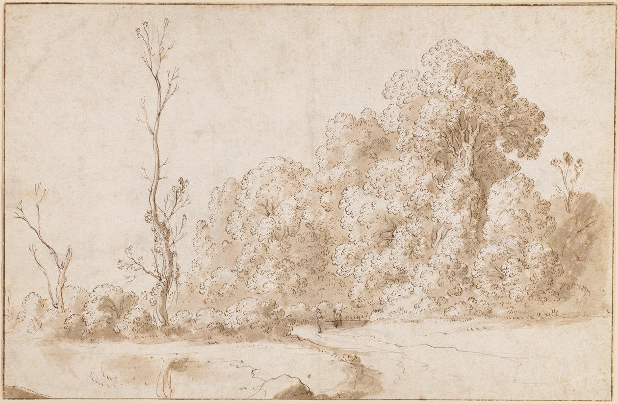 Un paisaje boscoso de Cornelis van Poelenburgh or Poelenburch