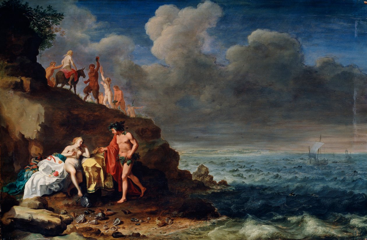 Baco y Ariadna en la isla de Naxos, siglo XVII de Cornelis van Poelenburgh or Poelenburch