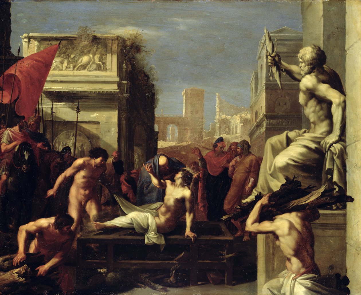 El martirio de San Lorenzo, 1620-1 de Cornelis van Poelenburgh or Poelenburch