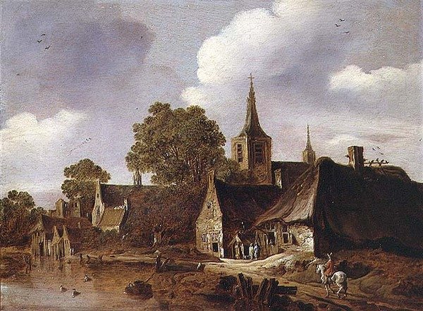 Un pueblo junto a un río de Cornelis van Zwieten