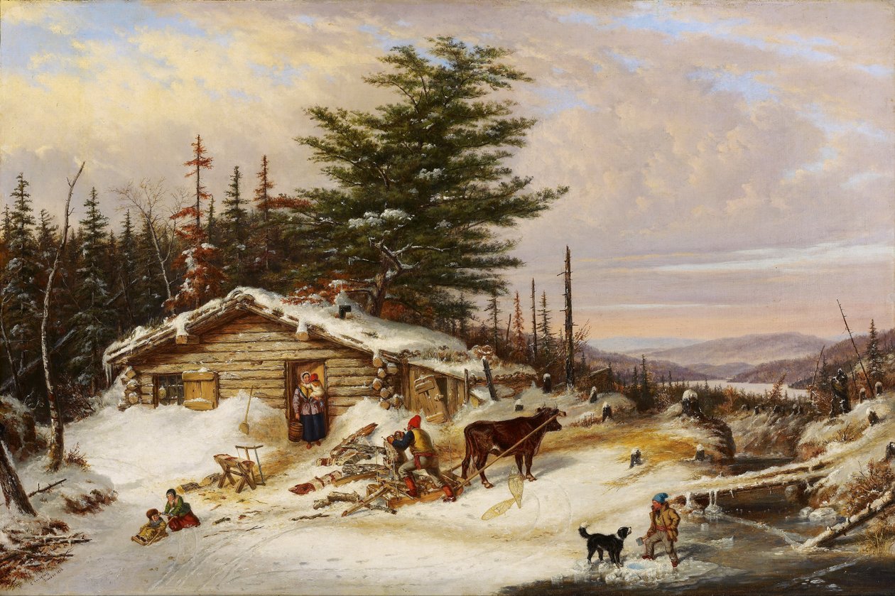 Casa de Troncos de Colonos de Cornelius Krieghoff