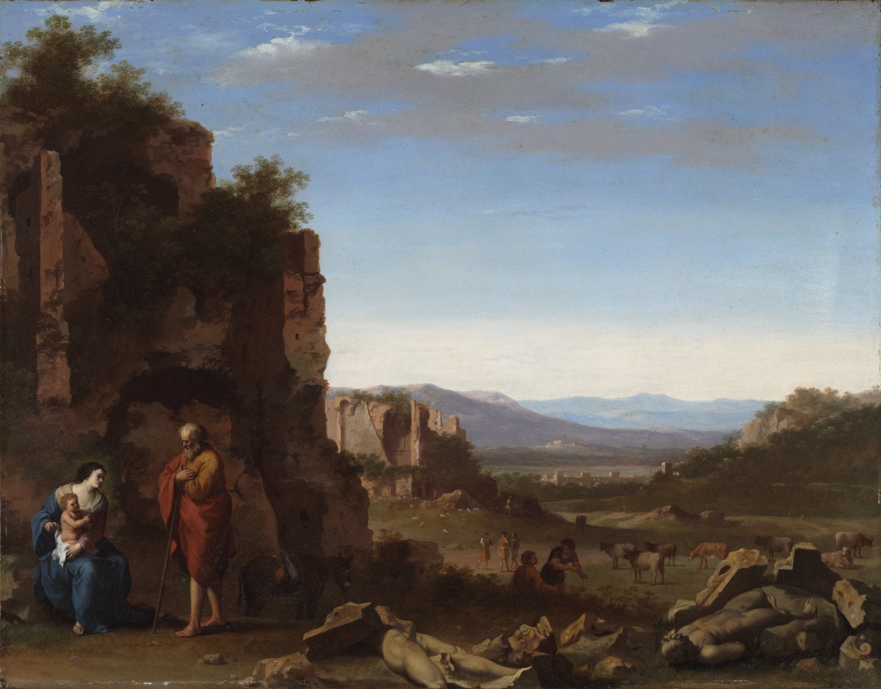 El descanso en la huida a Egipto de Cornelis van Poelenburgh or Poelenburch