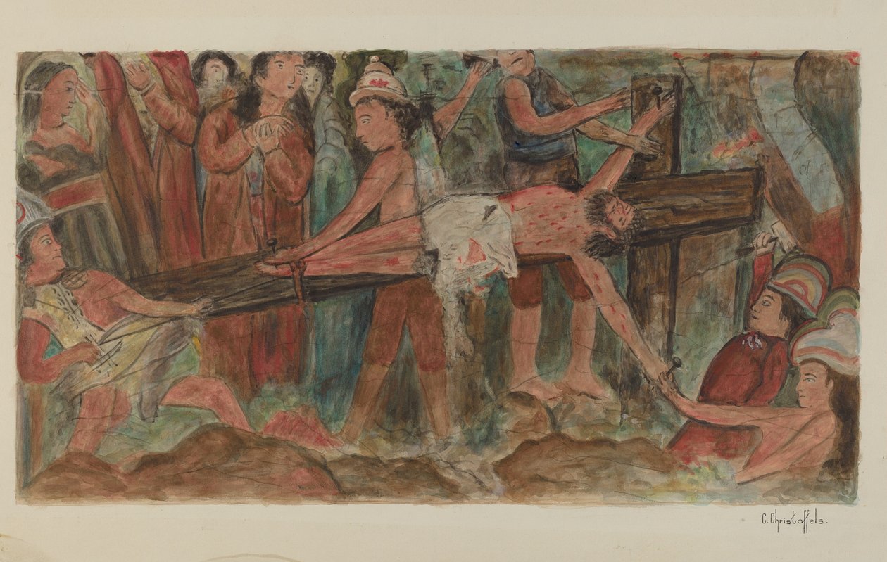 Estaciones de la Cruz No. 11. Jesús es Clavado en la Cruz de Cornelius Christoffels