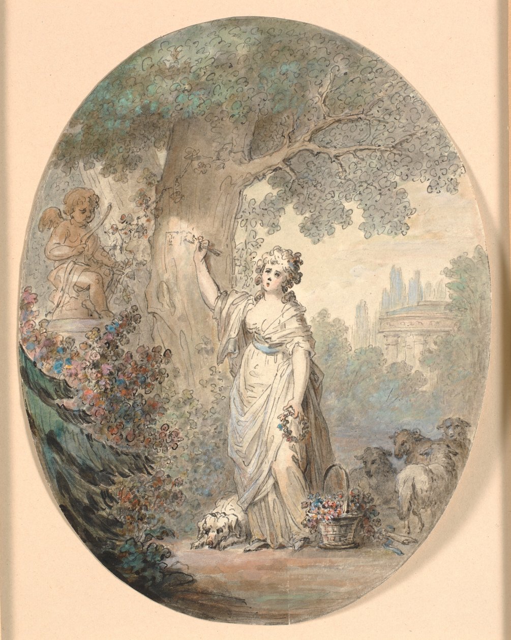 Pastora marcando un árbol de Cornelius Høyer