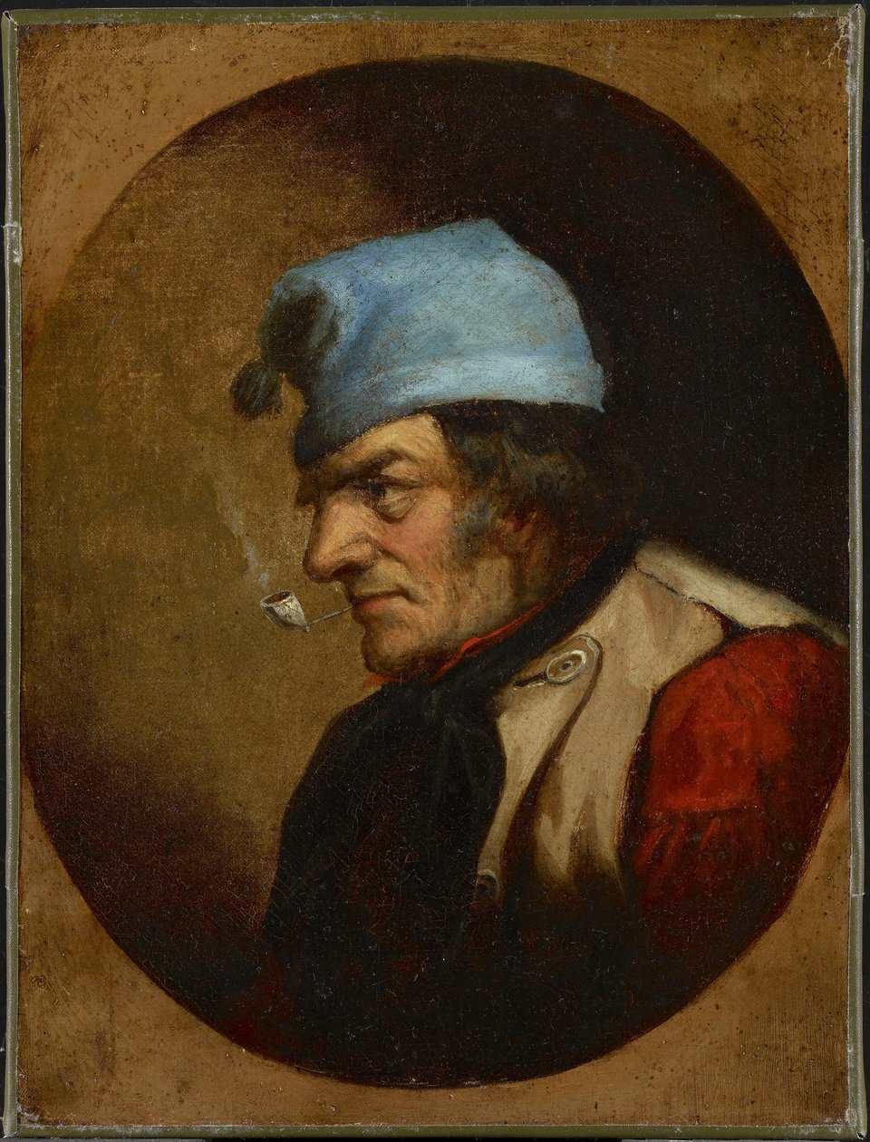 Habitante con Tuque Azul y Pipa, c.1855 de Cornelius Krieghoff