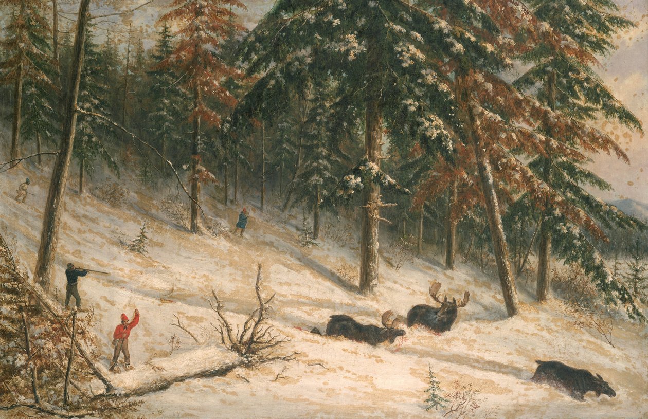 Caza de alces de Cornelius Krieghoff