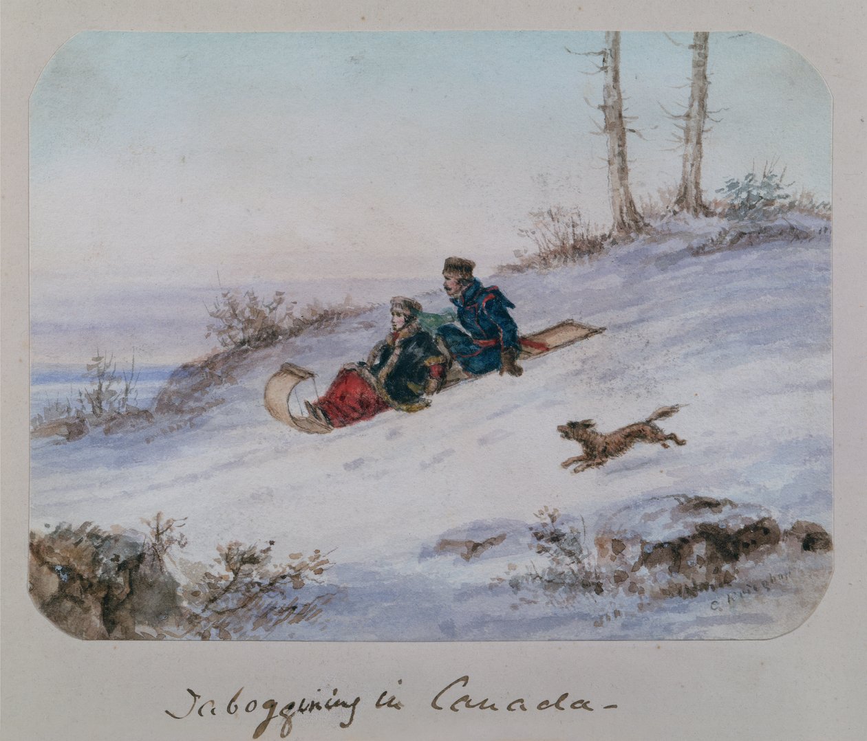 Tobogán en Canadá de Cornelius Krieghoff