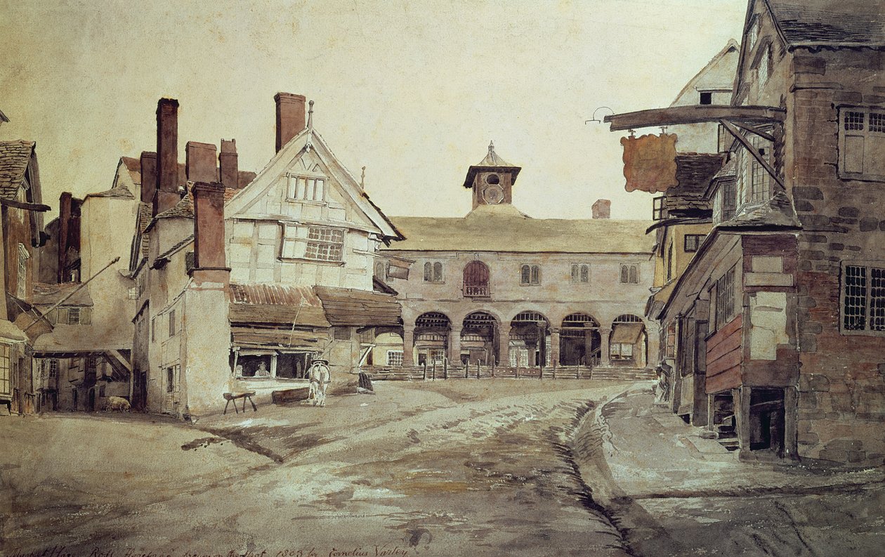 Plaza del mercado, Hereford, 1803 de Cornelius Varley
