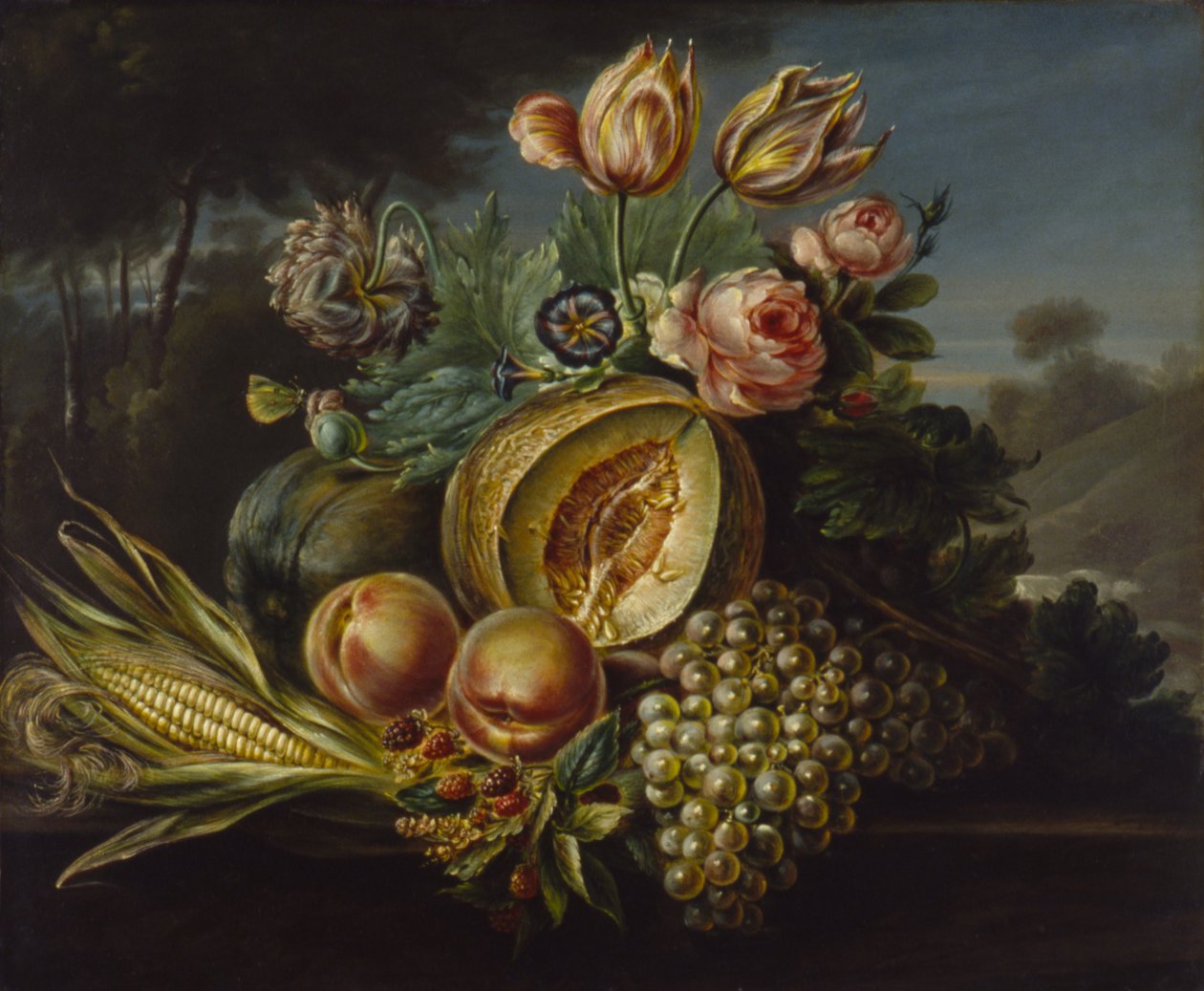 Naturaleza Muerta con Frutas y Flores, 1824 de Cornelius de Beet