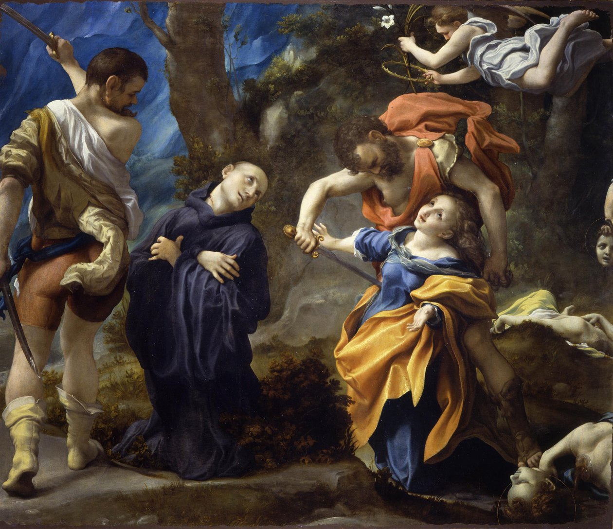 Martirio de los Santos Plácido, Flavia Domitila, Eutiquio y Victorino, 1525 de Correggio