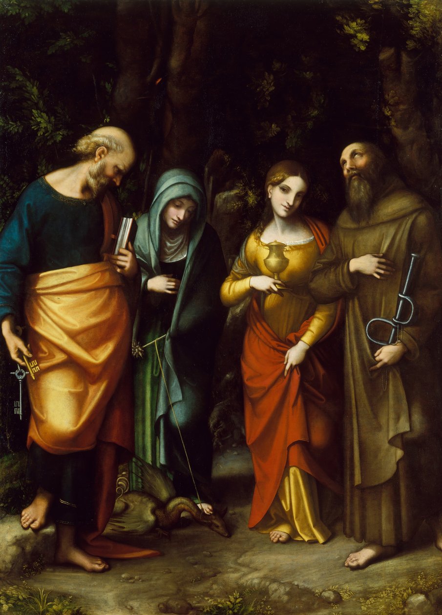Santos Pedro, Marta, María Magdalena y Leonardo de Correggio