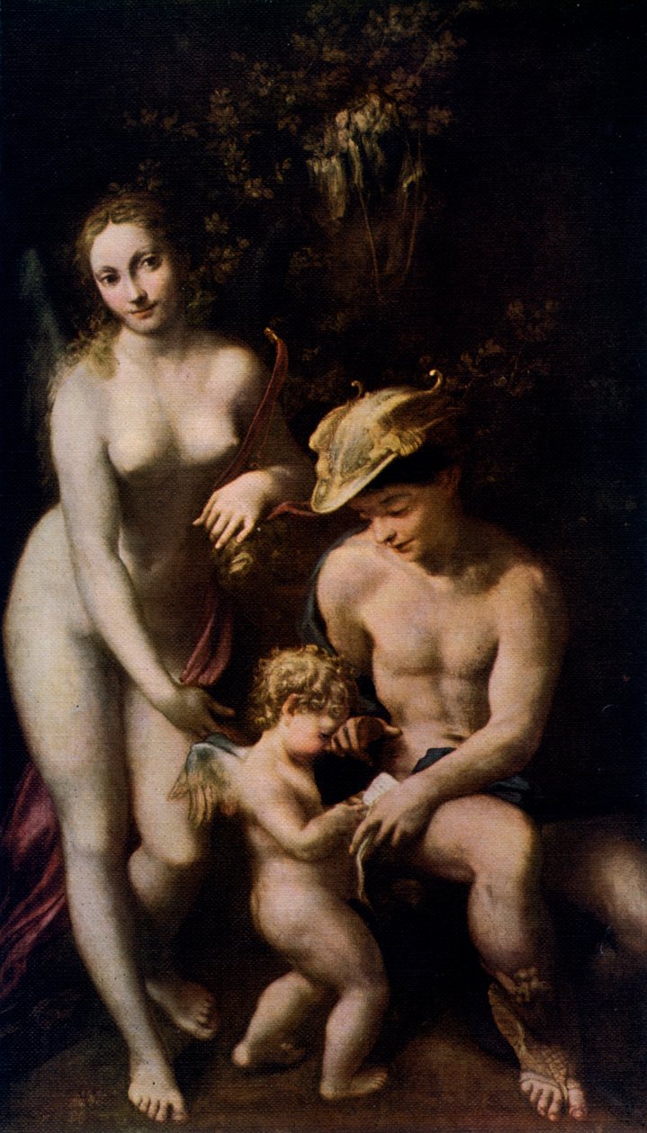 Venus con Mercurio y Cupido La Escuela del Amor, c1525, 1912 de Antonio da Correggio