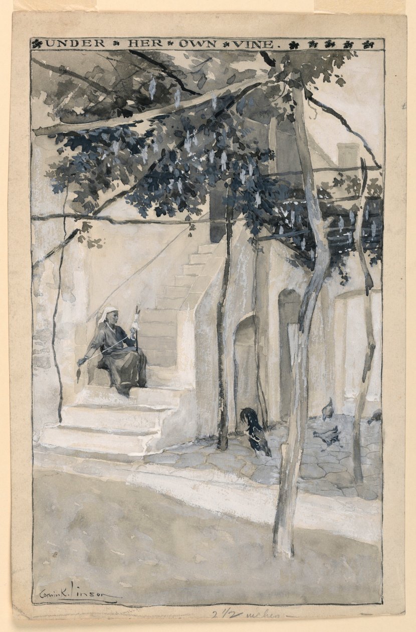 Bajo su propia vid, Ilustración para "Atenas Moderna" de Corwin Knapp Linson