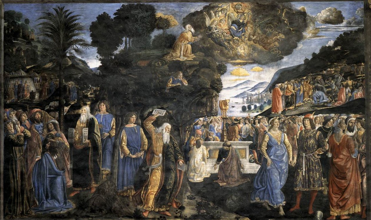 Tablas de la Ley con el Becerro de Oro de Cosimo Rosselli