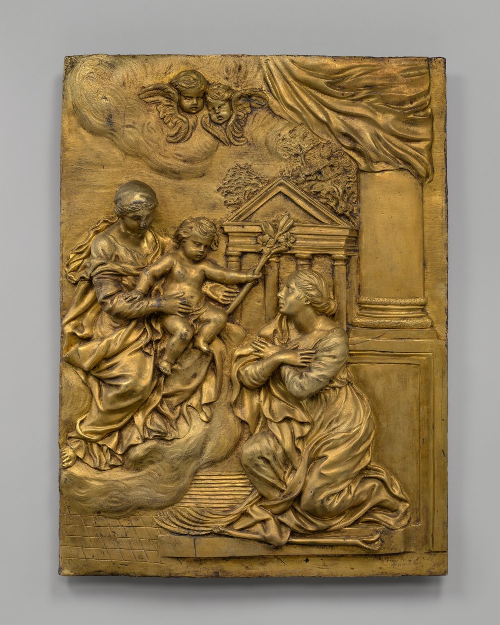 La Virgen y el Niño Apareciendo a Santa Martina, c. 1650 de Cosimo Fancelli
