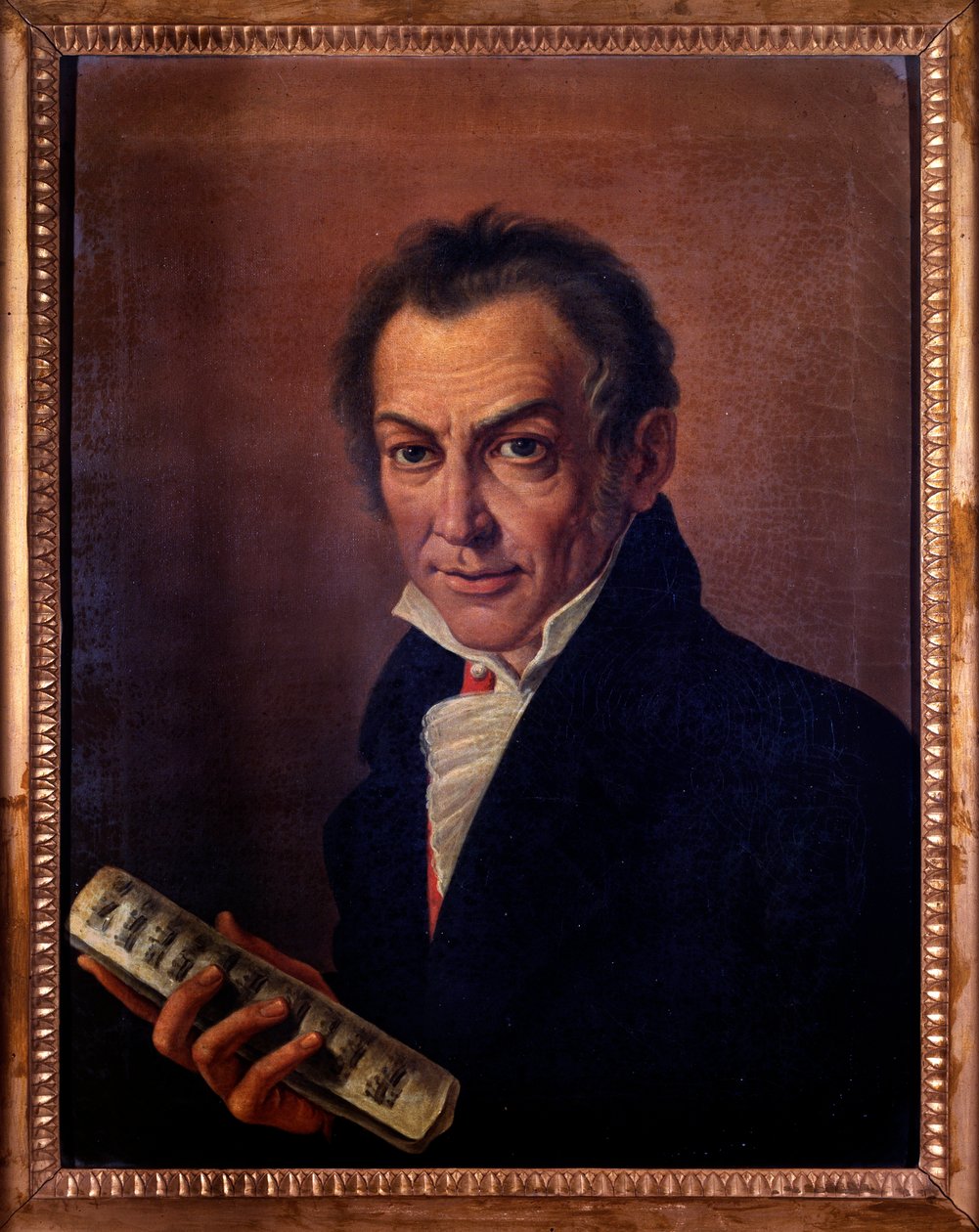 Retrato de Nicola Antonio Zingarelli, compositor y organista italiano. c. 1800 (pintura) de Costanzo Angelini