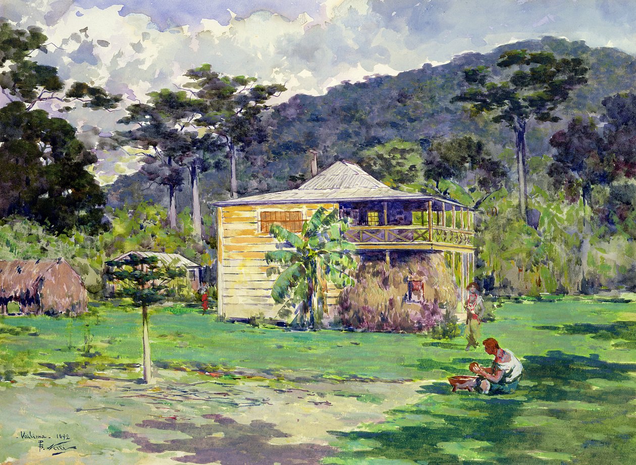 Vailima, 1892, hogar de Robert Louis Stevenson en Samoa de Count Girolamo Pieri Nerli