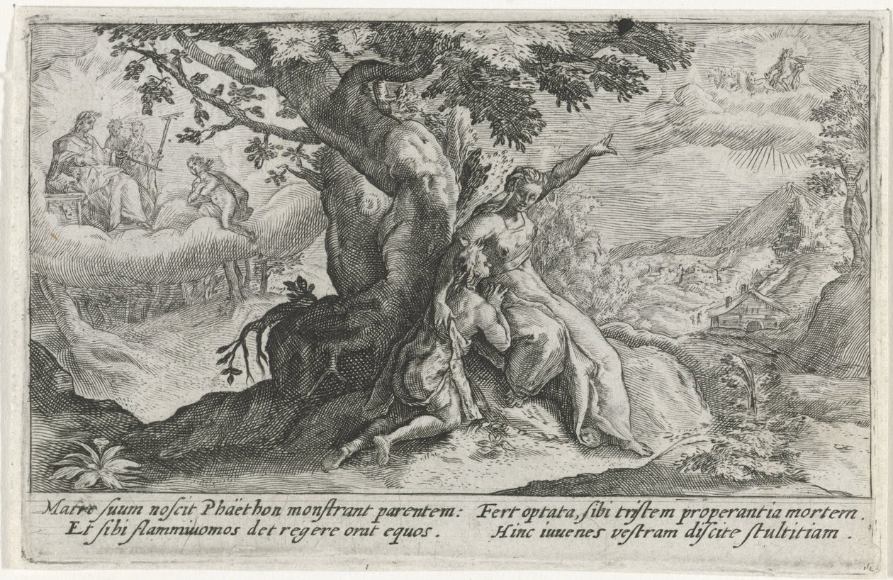 Clymene y Faetón Metamorfosen van Ovidius (título de la serie) de Crispijn van de Passe (I)