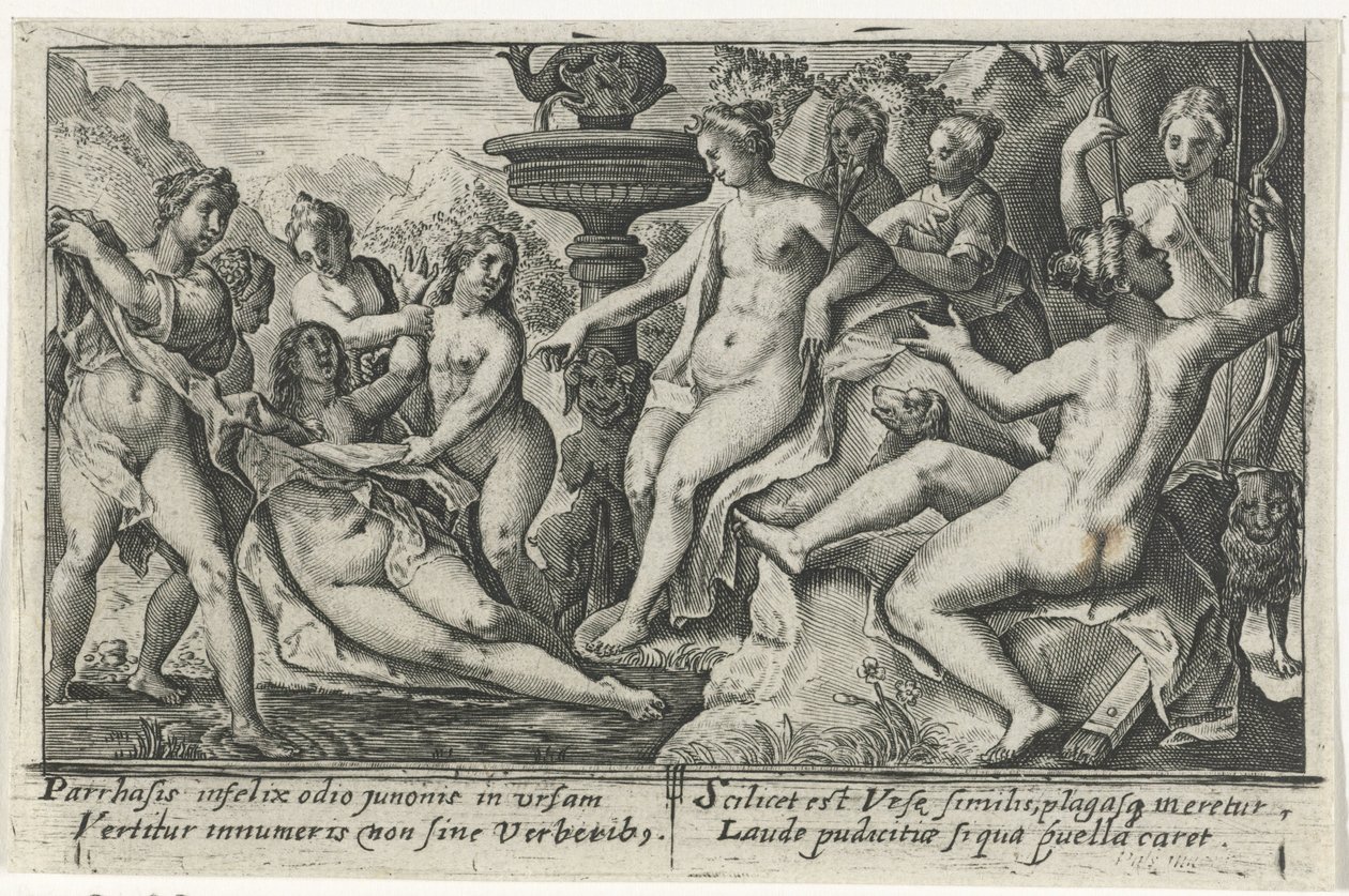 Diana en Callisto Metamorfosen van Ovidius (series title) de Crispijn van de Passe (I)