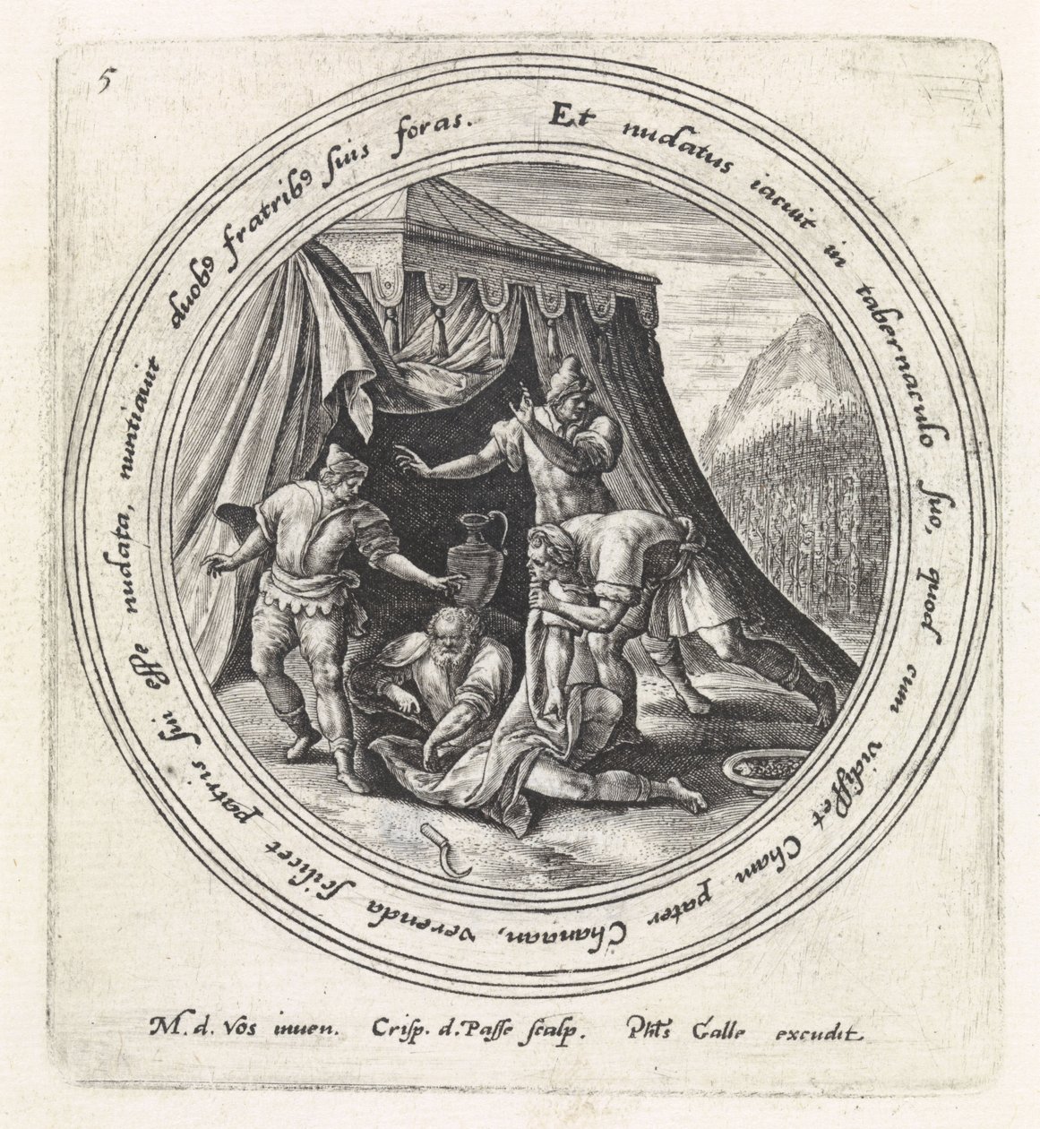 Embriaguez de Noé Historia de Noé (título de la serie) de Crispijn van de Passe (I)