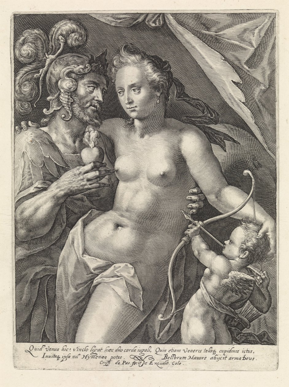 Marte y Venus Dioses y diosas como amantes (título de la serie) de Crispijn van de Passe (I)