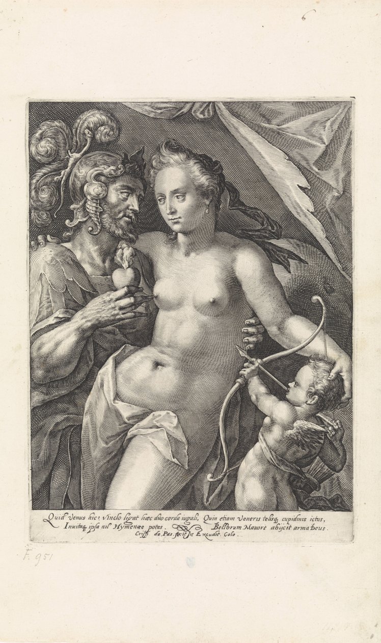 Marte y Venus Dioses y diosas como amantes (título de la serie) de Crispijn van de Passe (I)