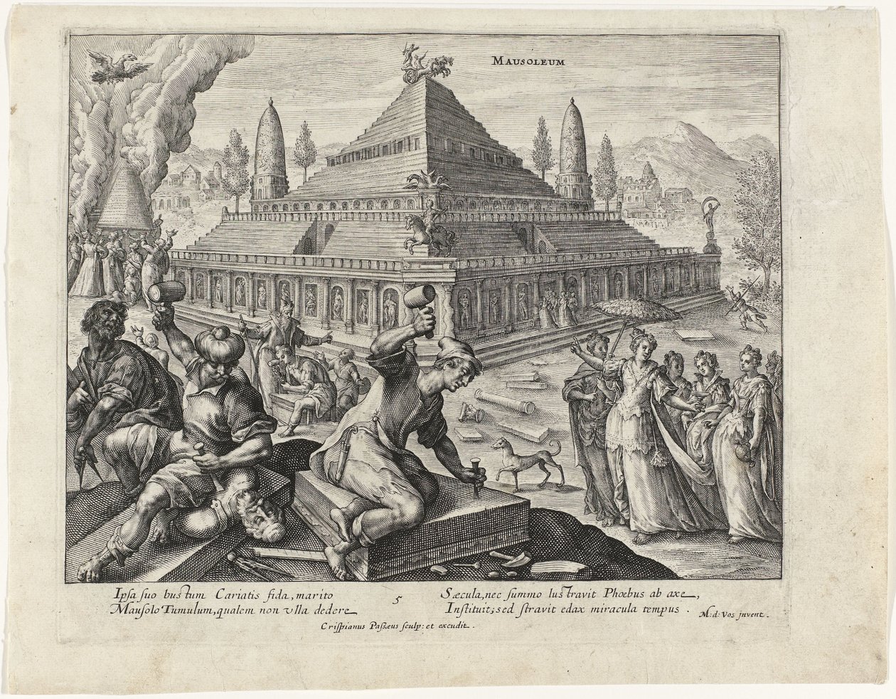 Mausoleo de Halicarnaso Las siete maravillas del mundo (título de la serie) de Crispijn van de Passe (I)