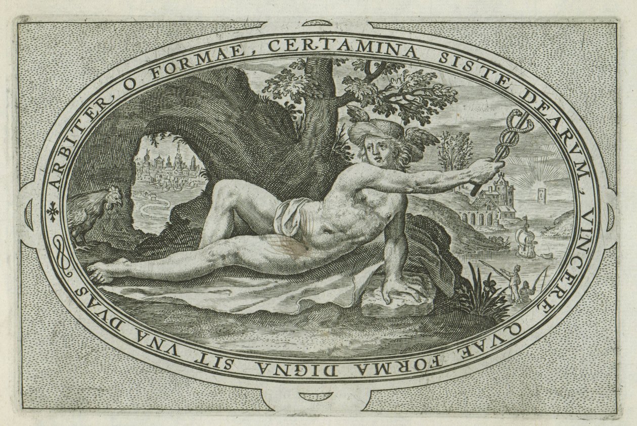 Mercurio Dioses y diosas involucrados en el juicio de Paris (título de la serie) de Crispijn van de Passe (I)