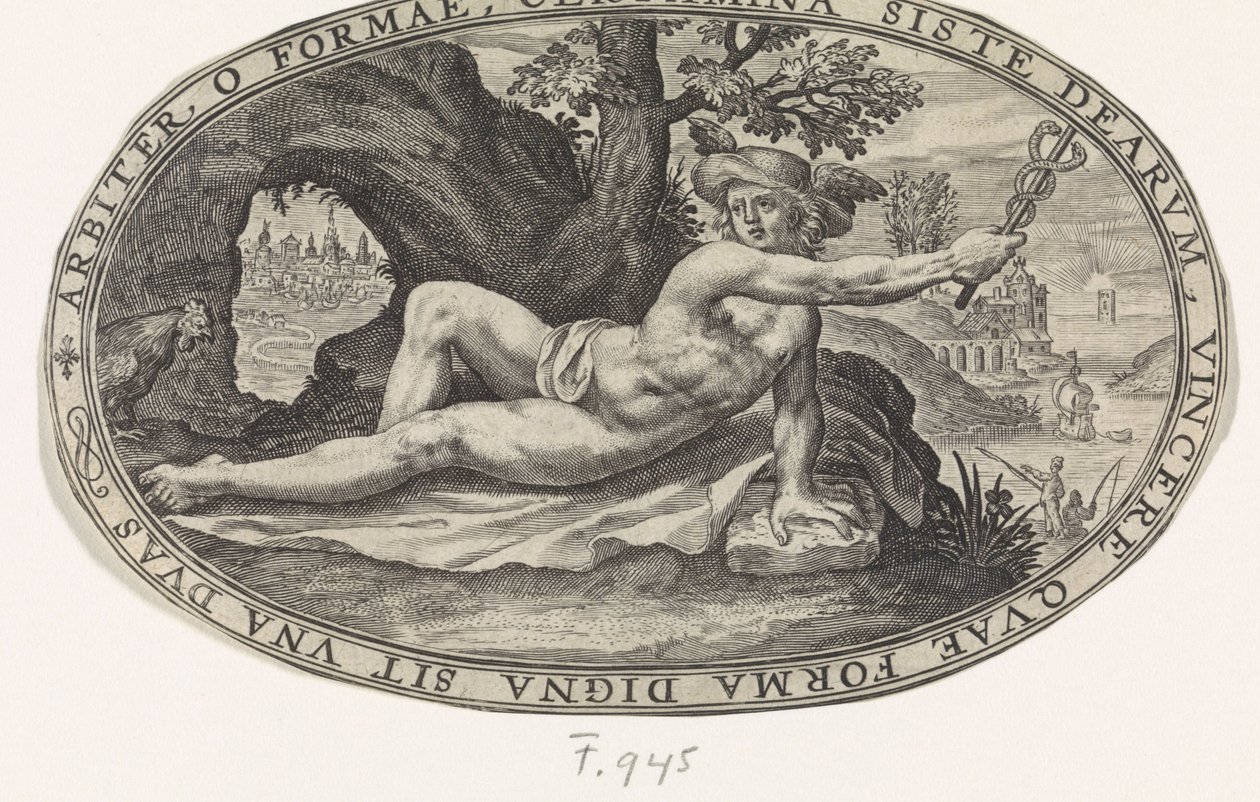 Mercurio Dioses y diosas involucrados en el juicio de Paris (título de la serie) de Crispijn van de Passe (I)