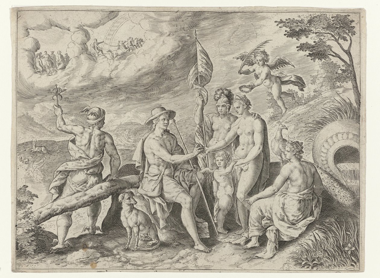 Juicio de París
Metamorfosis de Ovidio (título de la serie) de Crispijn van de Passe (I)